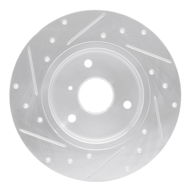 Smart Fortwo Brake Rotor (1) - Front Right - R1 Concepts - Drilled & Slotted - Silver - `05-`16